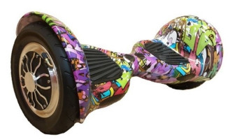 Гироскутер Smart Balance Wheel SUV 10 дюймов c АРР приложением, фиолетовый граффити